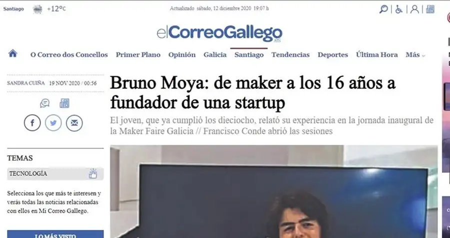 Bruno Moya: de maker a los 16 años a fundador de una startup